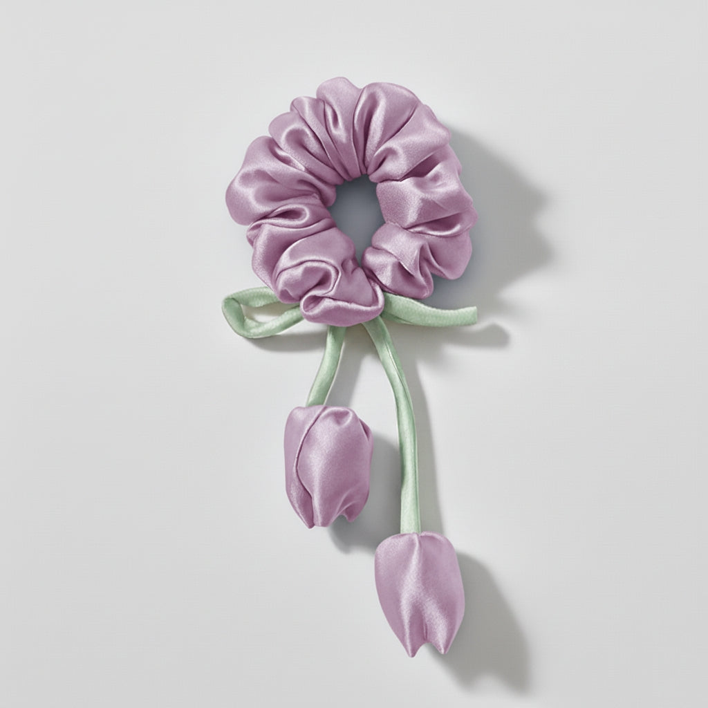 Lavendar Tulip Scrunchie