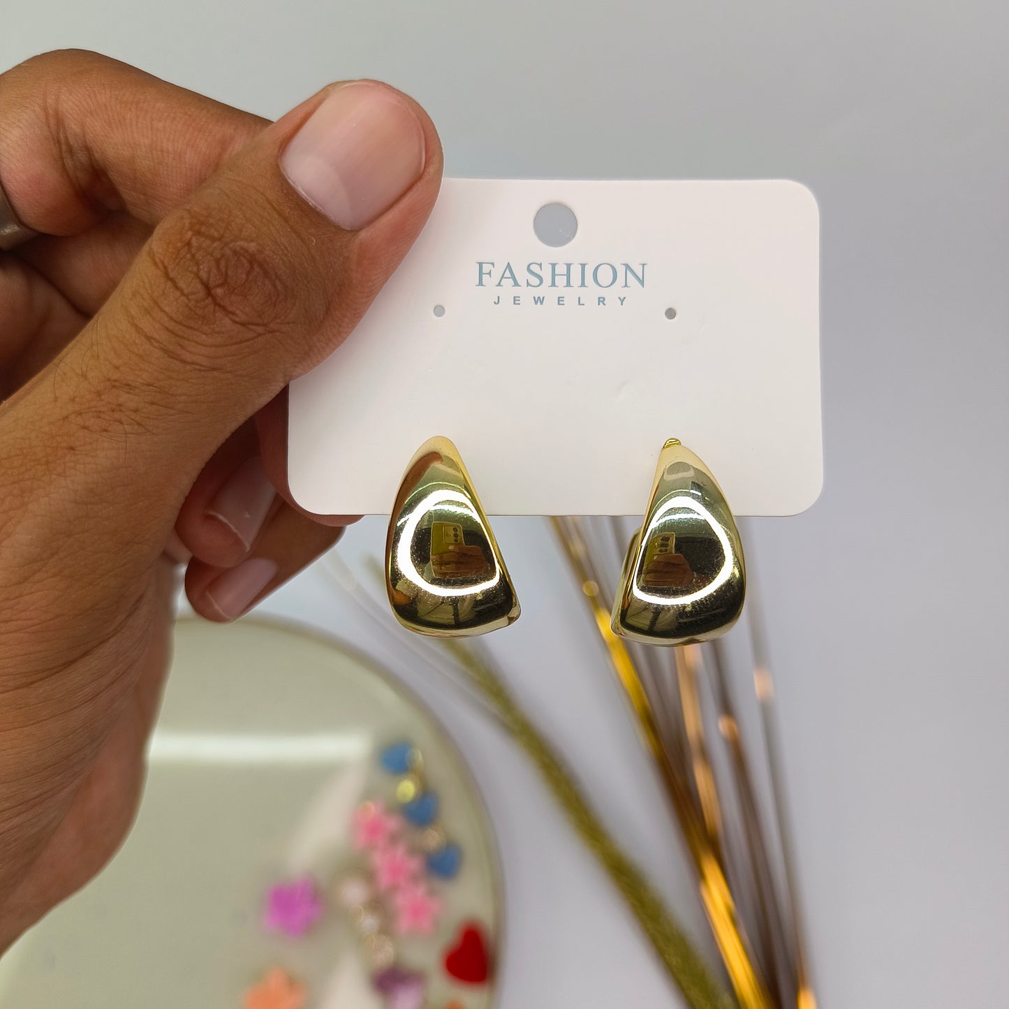 Korean Half Hoops Earings