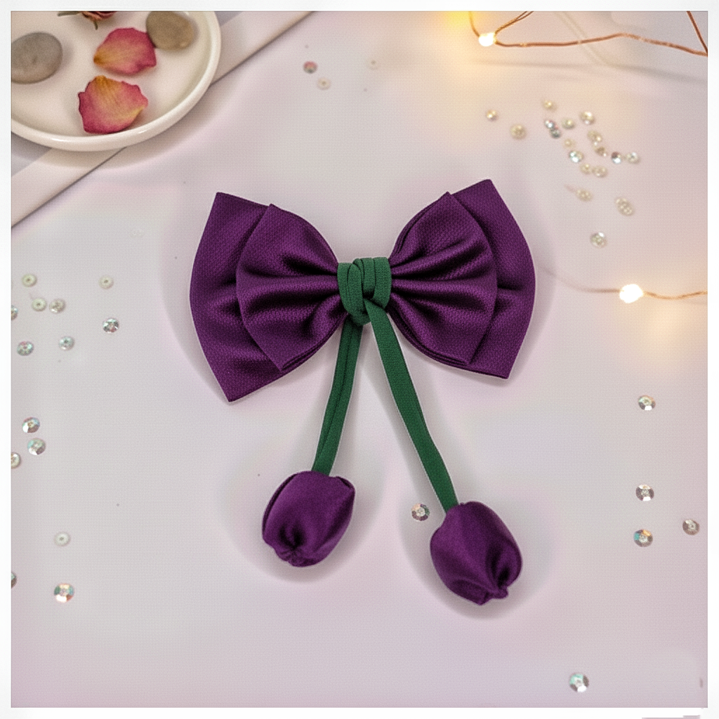 Dark Purple Tulip HairBow