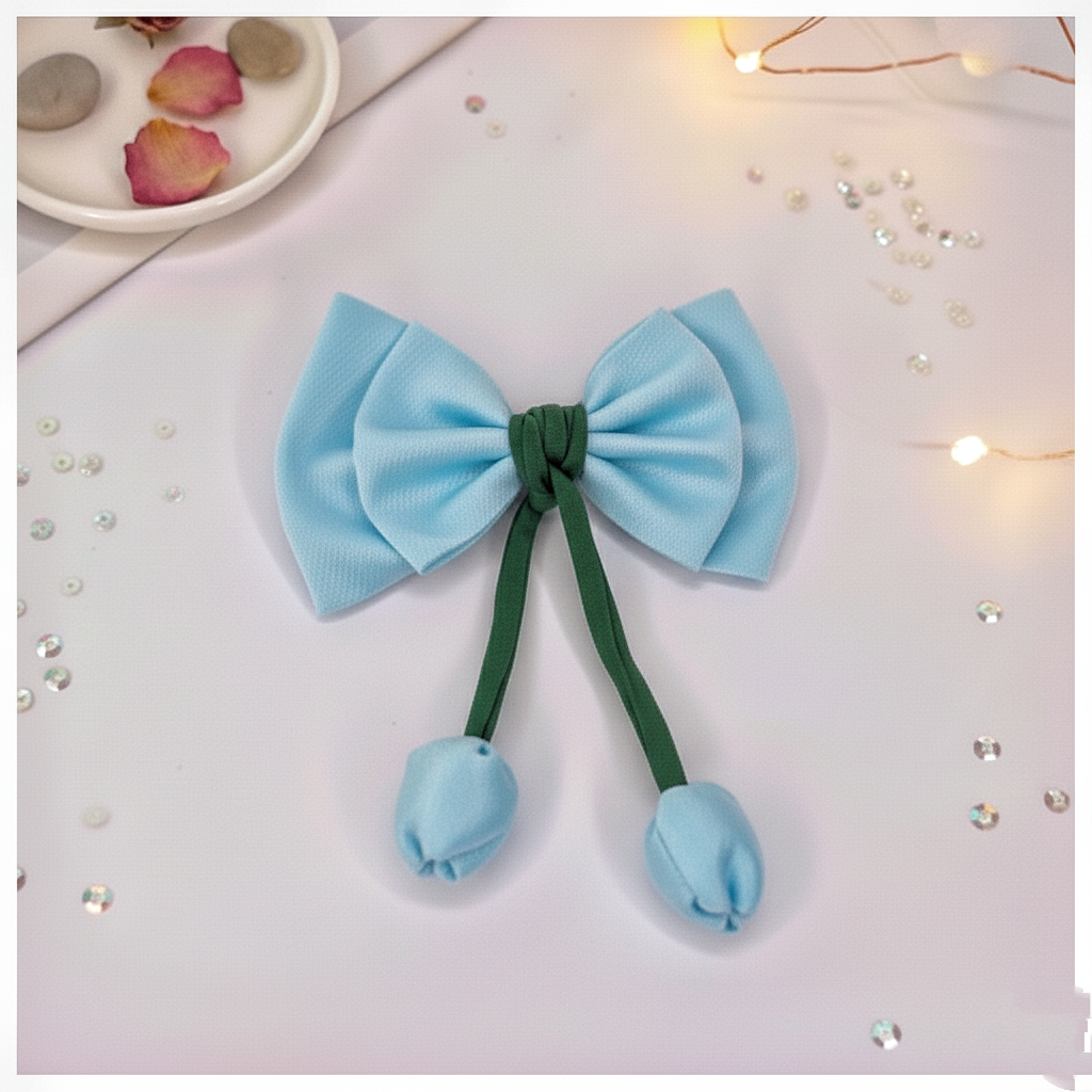 Sky Blue Tulip HairBow