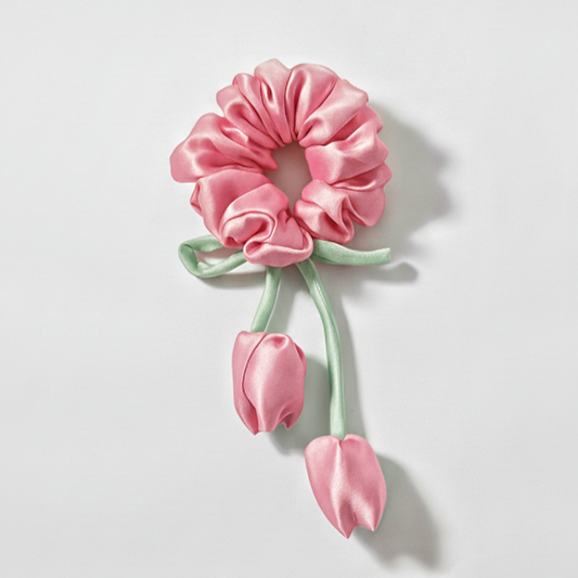 Pink Tulip Scrunchie