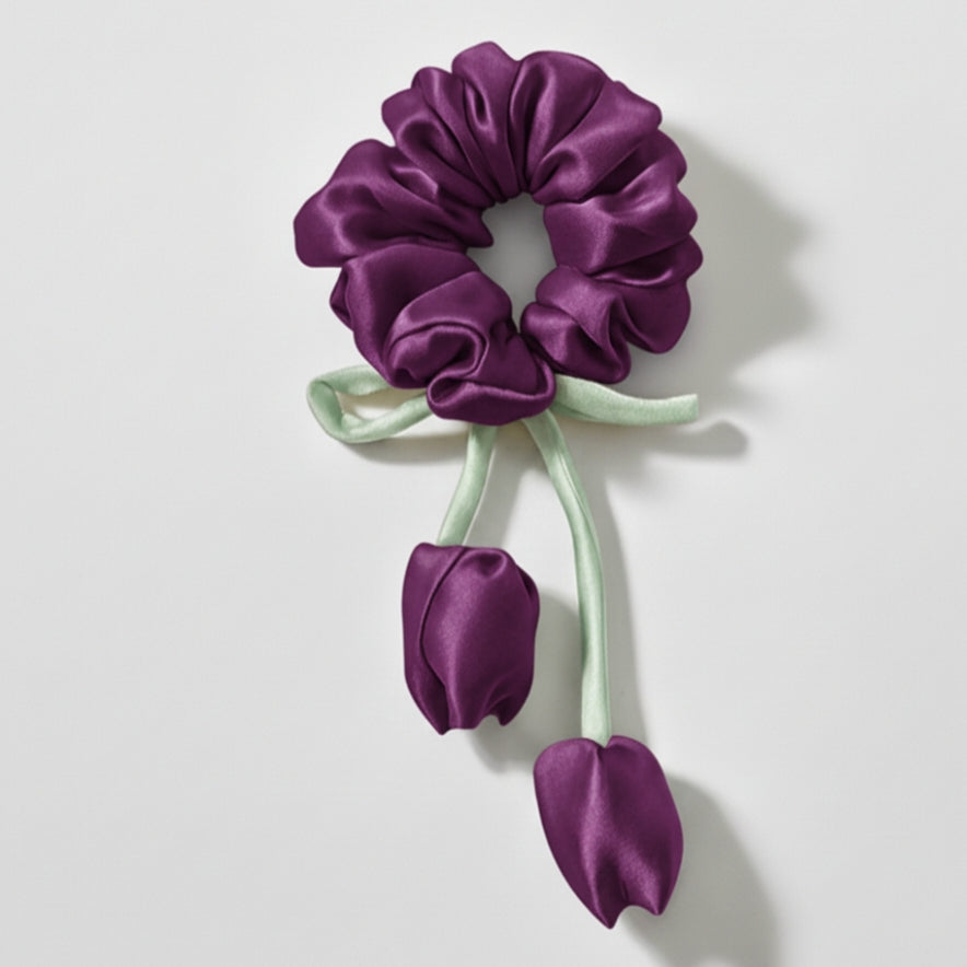 Dark Purple Tulip Scrunchie