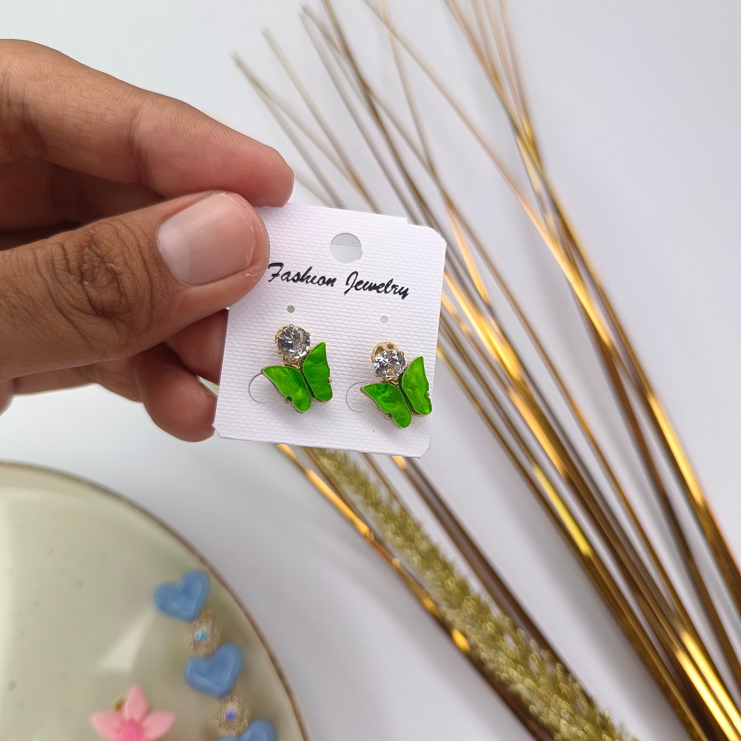 Green Butterfly Earings