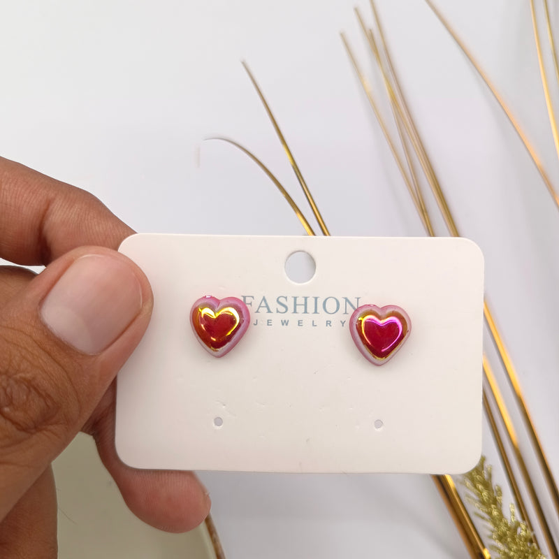 Red Heart Studs Earings