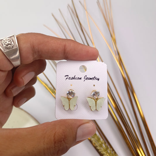 Textured white Butterfly Earings