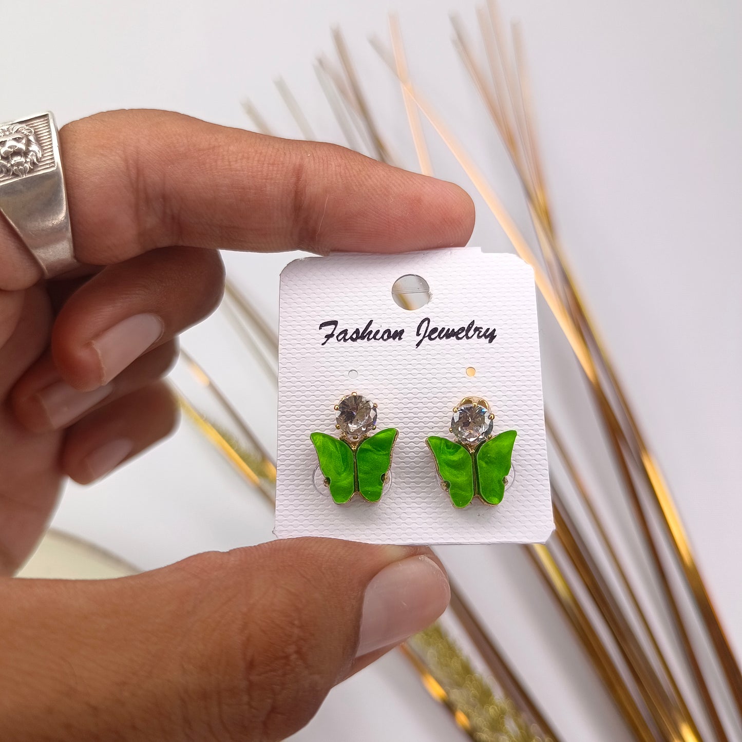 Green Butterfly Earings