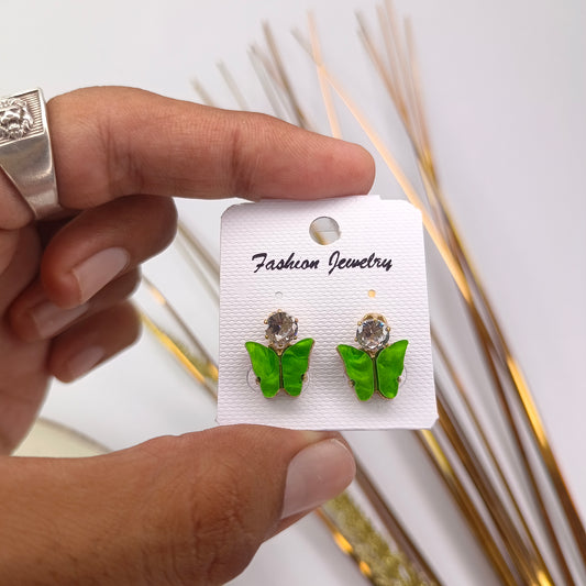 Green Butterfly Earings